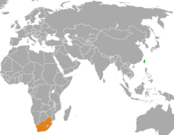 ROCとSouth Africaの位置を示した地図