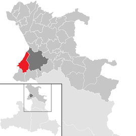 Poloha obce Wals-Siezenheim v okrese Salzburg-okolie (klikacia mapa)