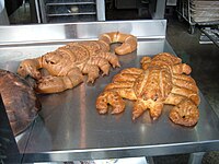 Bread baked as a scorpion and lobster.