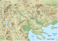 Carte topographique moderne de la région de Salonique