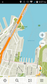 Software libre de navegación para vehículos Maps.me ejecutándose en un teléfono móvil con Android. La fuente principal de cartografía de este proyecto proviene de OpenStreetMap.