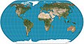 Image 7 Natural Earth projection Map: Strebe, using the Geocart map projection software A map of the world using the Natural Earth projection, a pseudocylindrical projection which is neither conformal nor equal-area. The projection was designed by Tom Patterson, an American cartographer with the National Park Service who has developed several open-source tools and base maps for cartographers. This map is a derivative of NASA's Blue Marble summer month composite, with oceans lightened to enhance legibility and contrast. More selected pictures