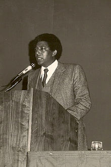 ברוך טגניה נואם בכנס האגודה האמריקאית למען יהודי אתיופיה, 1983