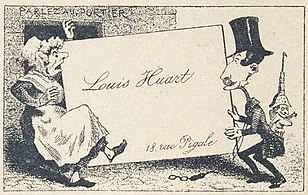 Biglietto da visita di Louis Adrien Huart, caricaturista di Le Charivari