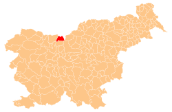 Localização do município de Jezersko na Eslovênia