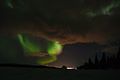 Aurore polaire vue de la banlieue de Kiruna