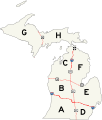 Map (from List of county-designated highways in Michigan)
