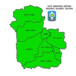 Peta genah kecamatan Marioriawa ring Kabupatén Soppeng