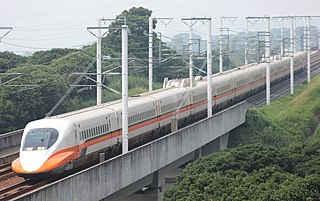 A THSR 700T train running Taiwan High Speed Rail line