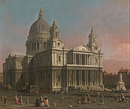 Incisione della cattedrale del XVIII secolo vista da nordovest, opera di Canaletto