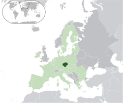 Location of Bohemia in the European Union