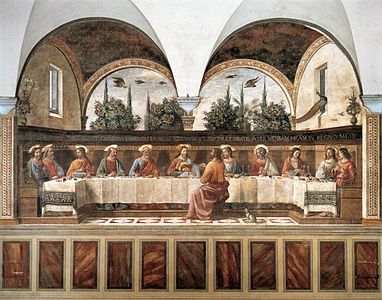Azken Afaria, Domenico Ghirlandaio,1480. Judas bereiztua agertzen da.