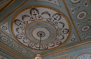 Louis XVI style - Ceiling decorated with festoons in the State Dining Room, Inveraray Castle, Scotland, the UK, by Girard and Guinand, 1784[44]