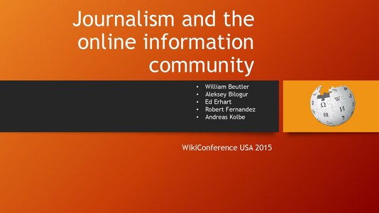 Presentation "Journalism and the online information community" (PDF)