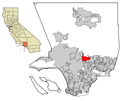Location in Los Angeles County and the State of California