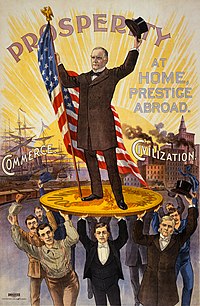 Wabjenski plakat za US-prezidentoweho kandidata William McKinley (mjez 1895 a 1900)