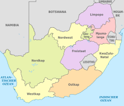 Die neun Provinzen Südafrikas