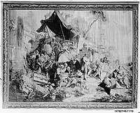 Il ciarlatano in un ambiente italiano (1736), arazzo di Beauvais