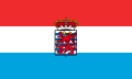 Variation du drapeau, superposant le blason provincial sur le drapeau du Grand-duché.