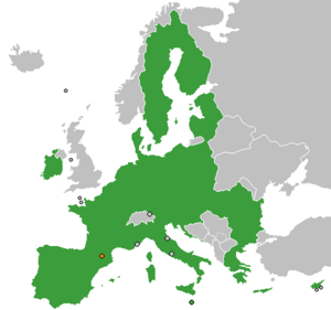 Mapa indicando localização da União Europeia e da Andorra.