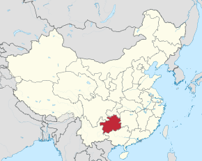 Kart over Guizhou