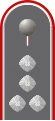 Dienstgradabzeichen eines Stabshauptmanns der Artillerietruppe auf Schulterklappe der Jacke des Dienstanzuges für Heeresuniformträger