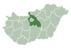 Map of Hungary highlighting Pest County