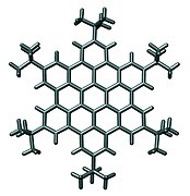 Crystal structure of a molecular hexagon composed of hexagonal aromatic rings.