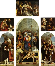 Reconstrucción del llamado "políptico Recanati",[108]​ de Lorenzo Lotto, ca. 1506