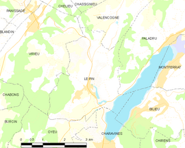 Mapa obce Le Pin