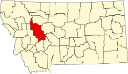 Karte von Lewis and Clark County innerhalb von Montana