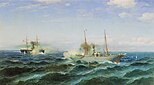 «Бій пароплава "Вєста" з турецьким броненосцем "Фехті-Булєнд" в Чорному морі 11 липня 1877 року», 1881
