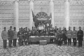 Restauração da Constituição otomana após a Revolução dos Jovens Turcos em 1908; na foto, líderes muçulmanos, gregos e armênios juntos.