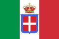Bandeira do Reino de Piemonte-Sardeña (1848-1861). Bandeira de Estado do Reino de Italia (1861-1946)