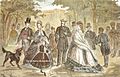 El rey Luis II de Baviera, la emperatriz María Alexandrowa de Rusia, el zar Alejandro II de Rusia, la emperatriz Isabel (Elisabeth) de Austria y el duque Max en Baviera en Bad Kissingen (1864)