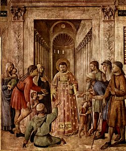 Свети Лаврентий на фреска на фра Анджелико