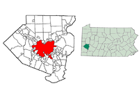 Location in Allegheny County, Pennsylvania