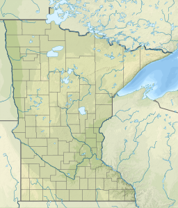 Location of Lake Nokomis in Minnesota, USA.