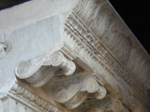 Roman corbels of a modillon cornice from the Temple of Concord (Rome), in the Tabularium (Rome)