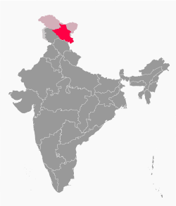 Ladakh highlighted in India with disputed claims