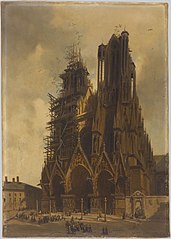 Ir-restawr tal-Katidral ta' Reims fl-1845, ta' Adrien Dauzats.