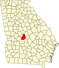 Map of Džordžija highlighting Houston County