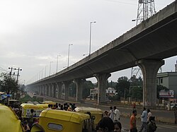 A view of the NBTPL project from Jalahalli cross on Bengaluru-Tumakuru Road [9]