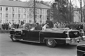 Cadillac phaeton carrying President Johnson, 1967, nicknamed the "Queen Mary" by his Secret Service detail