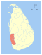 Map showing the location of Western Province within Sri Lanka