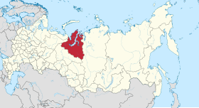 Localização do Okrug Autônomo da Iamália-Nenétsia na Rússia.