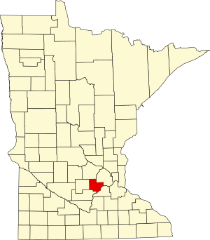 Map of Minnesota highlighting Carver County