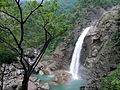 Rainbow waterfalls in Meghalaya