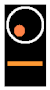 Signal présentant un feu orange et une barre horizontale allumée en dessous