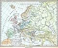 Harta politică a Europei din anul 1899.